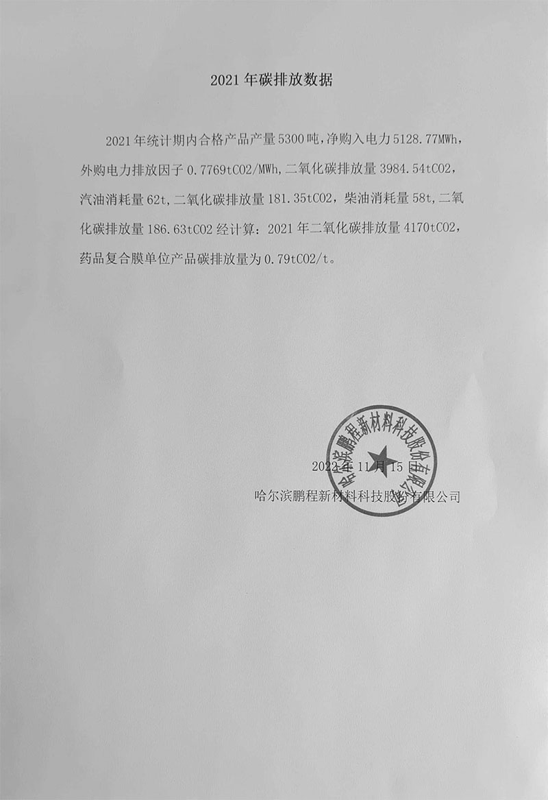 2021 年碳排（pái）放數據